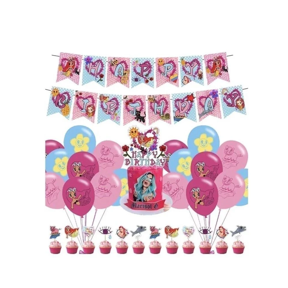 Manana Birthday Party Supplies 32pcs Banner, Cake Topper, Balloons